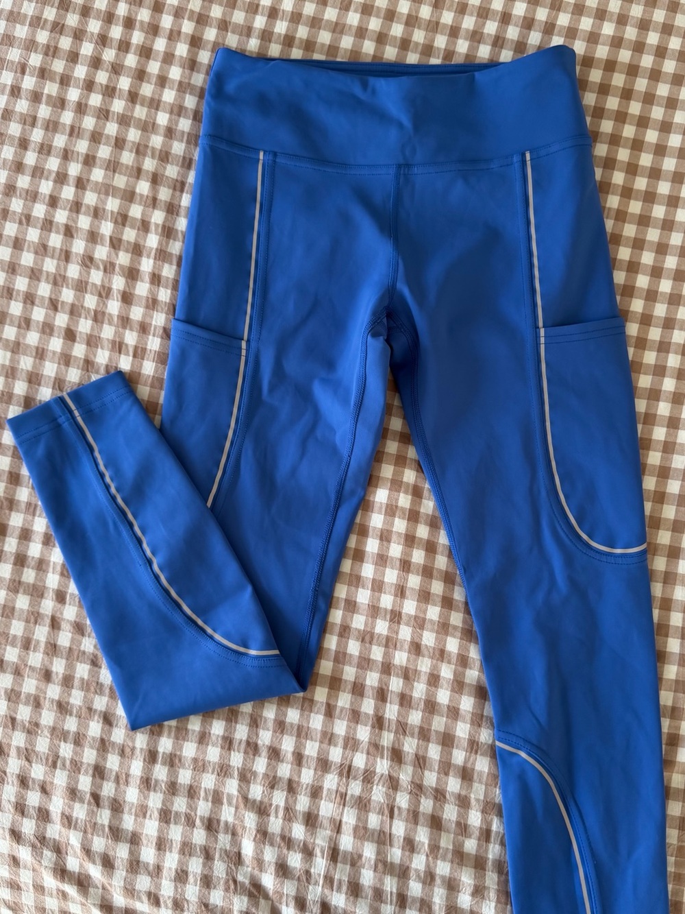 Outdoor Voices FrostKnit 7/8 Leggingd in Blue with Pockets Cropped Athleisure S